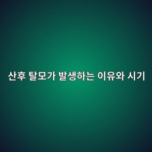 산후 탈모가 발생하는 이유와 시기 3 산후 탈모가 발생하는 이유와 시기