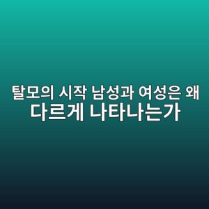 탈모의 시작 남성과 여성은 왜 다르게 나타나는가 7 탈모의 시작 남성과 여성은 왜 다르게 나타나는가
