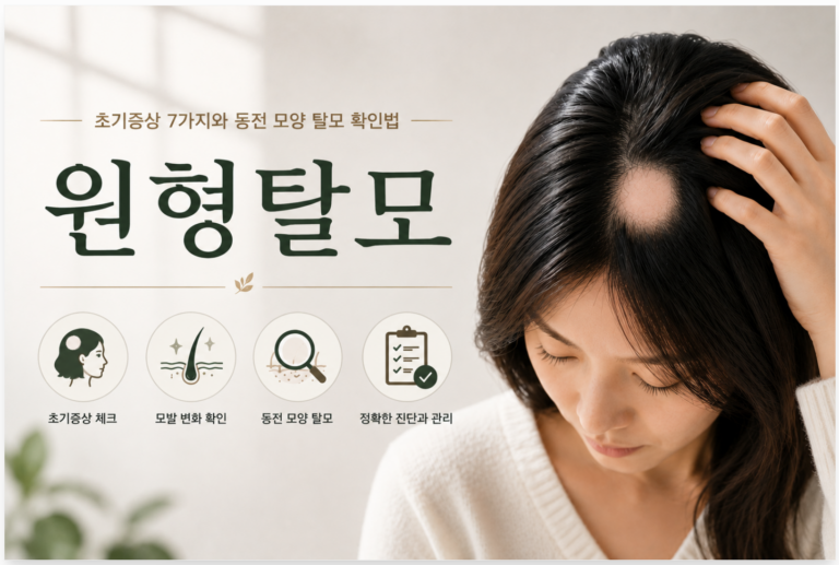 원형 탈모 초기증상 7가지, 동전 모양 탈모가 보인다면?