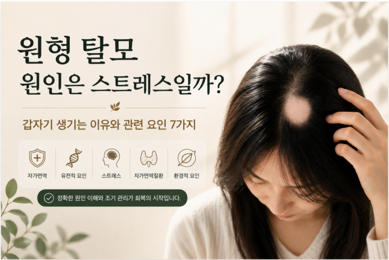 원형 탈모 원인은 스트레스일까? 갑자기 생기는 이유와 관련 요인 7가지