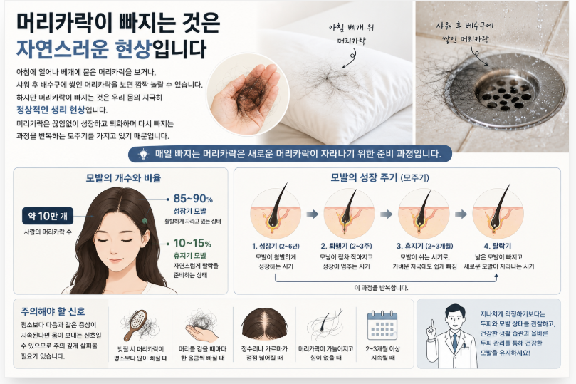 하루에 머리카락이 몇 개까지 빠지는 것이 정상일까요? 1 image 25