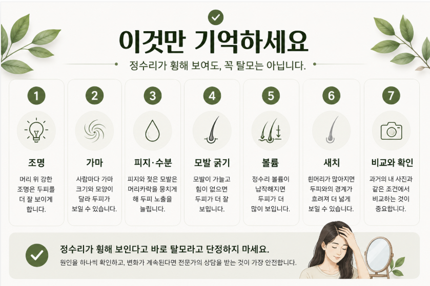 정수리가 휑해 보이는 이유 7가지, 탈모가 아니어도 두피가 잘 보일 수 있습니다 6 image 347