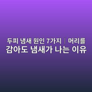 두피 냄새 원인 7가지|머리를 감아도 냄새가 나는 이유 2 두피 냄새 원인 7가지|머리를 감아도 냄새가 나는 이유