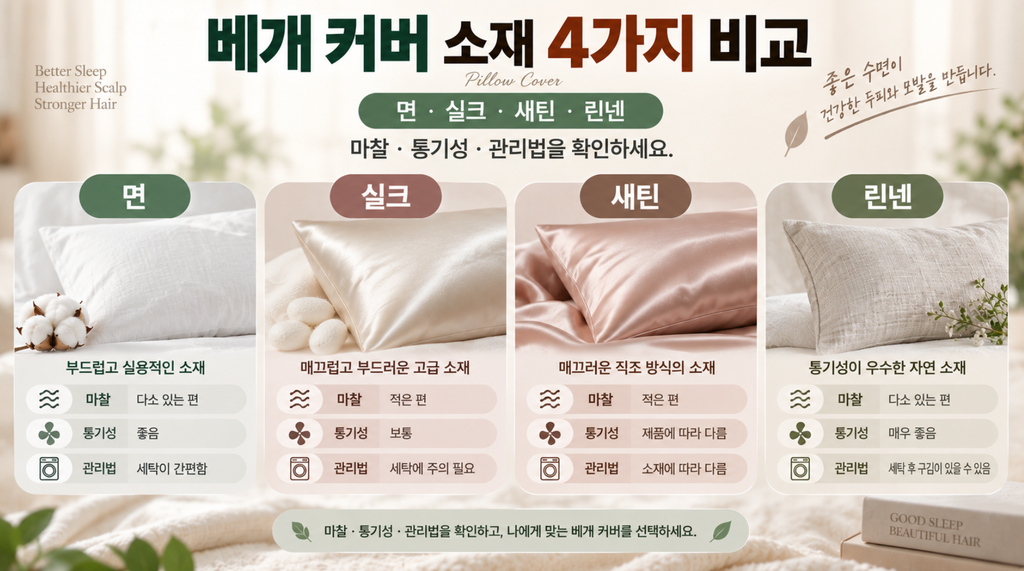 베개 커버가 두피와 탈모에 영향을 줄까? 소재별 차이와 올바른 관리법 3 image 95
