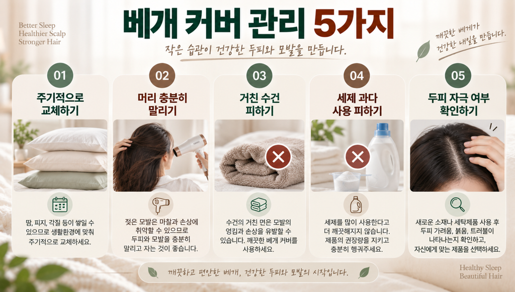 베개 커버가 두피와 탈모에 영향을 줄까? 소재별 차이와 올바른 관리법 8 image 99