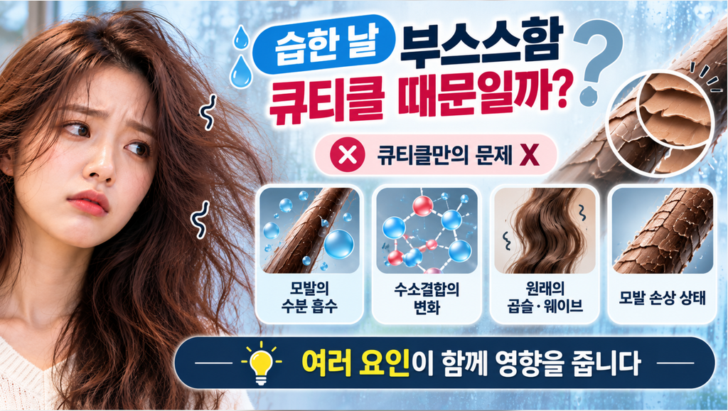 습한 날 머리카락이 부스스해지는 이유|장마철 머리 관리법 2 image 1